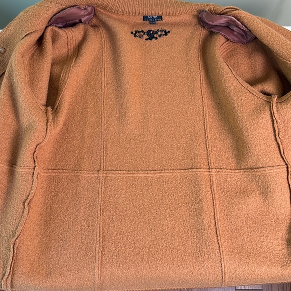 Vintage Wool Cardigan Sweater Grandma Coastal Embroidered Flowers - Picture 16 of 17